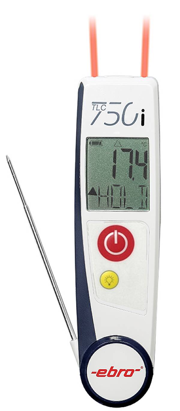 ebro TLC 750i-V2 IR-termometer och instickstermometer (HACCP) -50 - +250 °C Sensortyp T HACCP-konform, Kontaktmätning, Beröringsfri IR-mätning