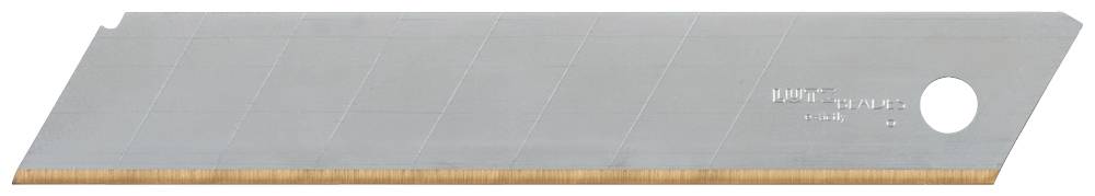 Avrundat trapetsbladkniv med hål, lämplig för användning i hantverksverktyg.