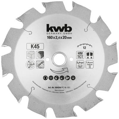 kwb 584544 Cirkelsågblad 160 x 16 mm 1 st