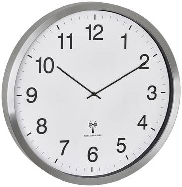 TFA Dostmann 60.3548.02 DCF Väggklocka 50.8 cm x 65 mm  Vit, Silver Stor display