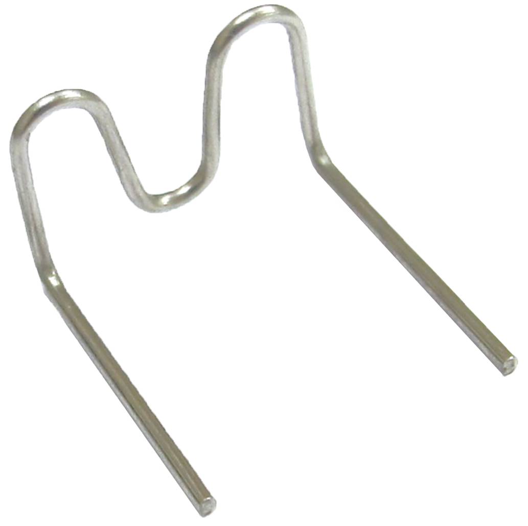 En böjd metallpinne, formad som bokstaven 'M'.
