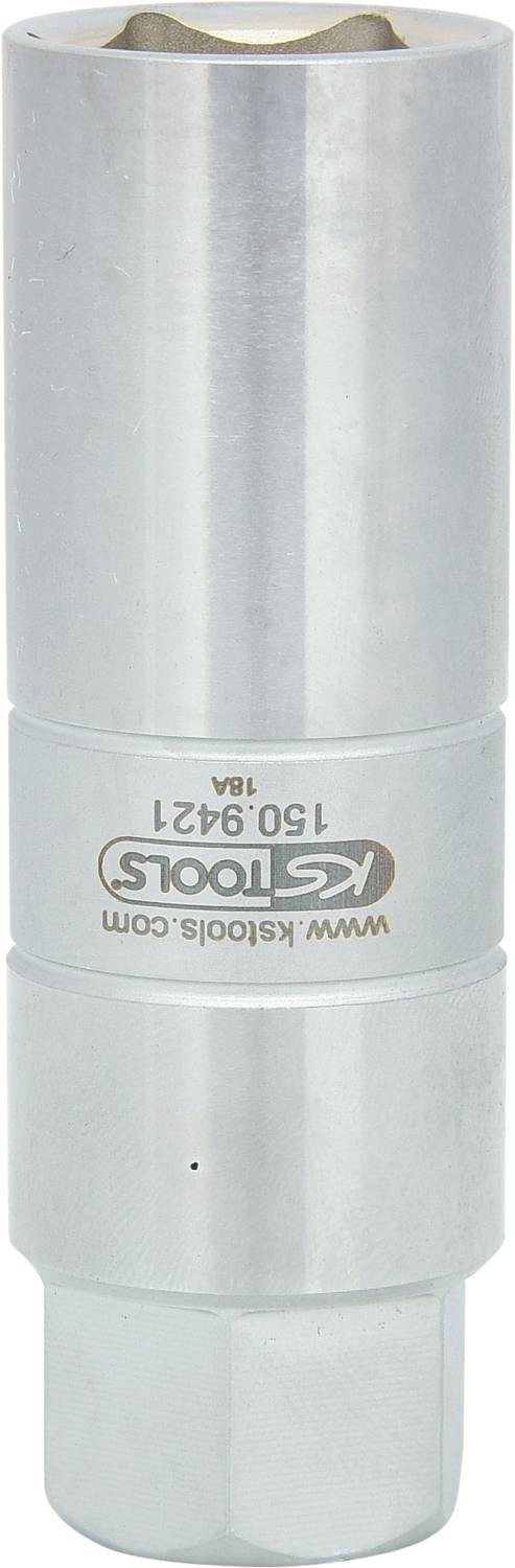 Ett silverfärgat KS Tools-verktyg med texten 'KS Tools www.kstools.com 150.9417' på ytan.