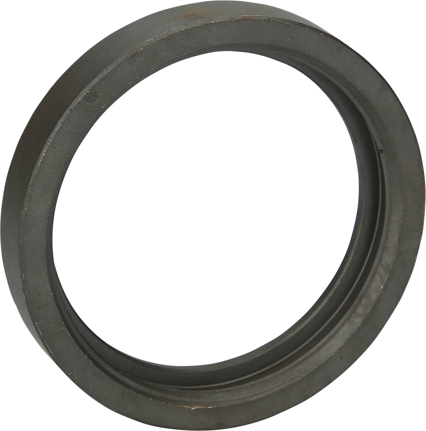 Metallisk ring med slät yta, utan synliga gravyrer eller märkningar.
