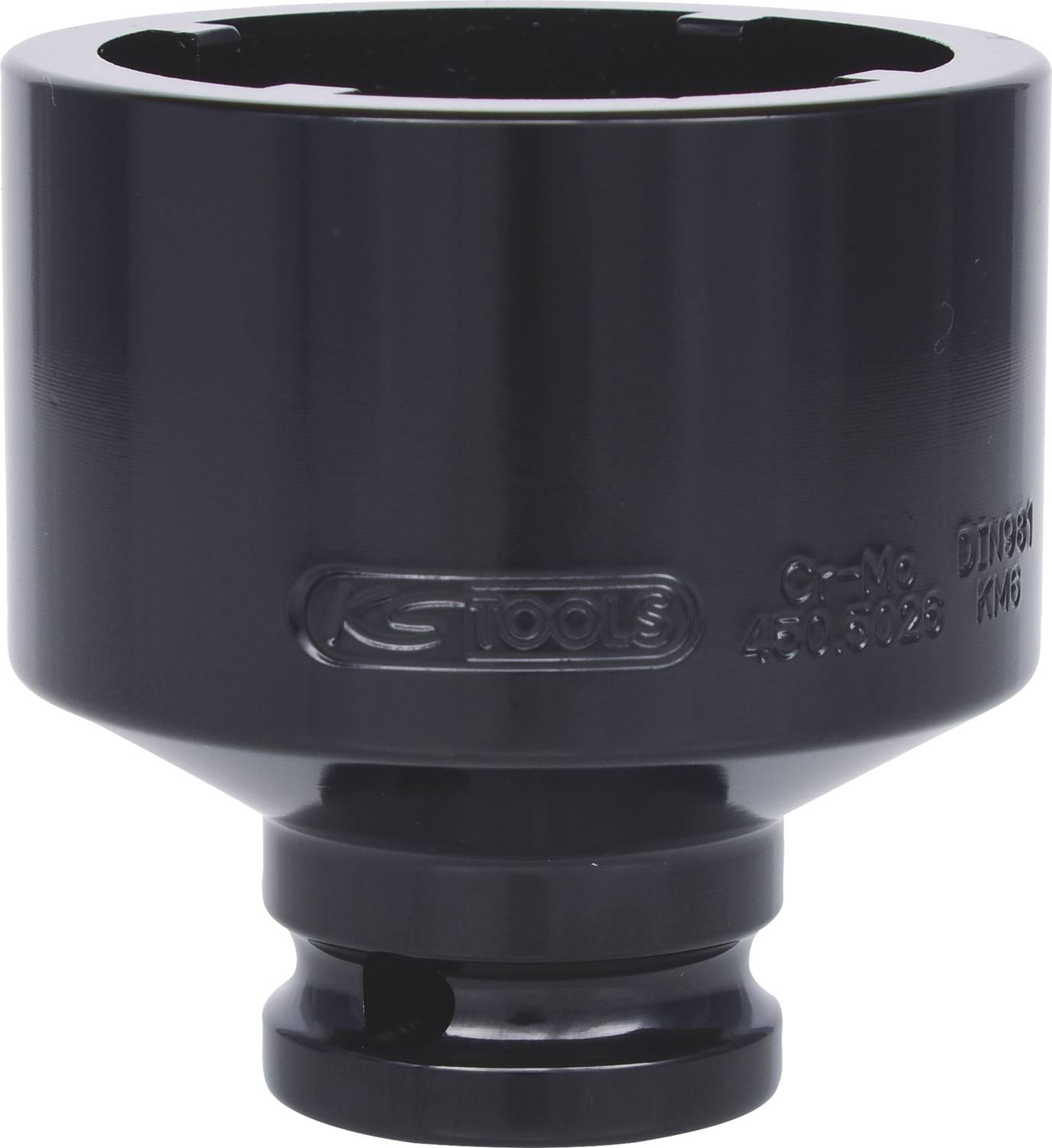 GS Tools-adapter med cylindrisk form och blank svart yta.