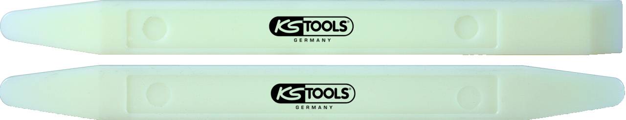 Två vita plastverktyg med logotypen 'KS TOOLS GERMANY' i mitten.