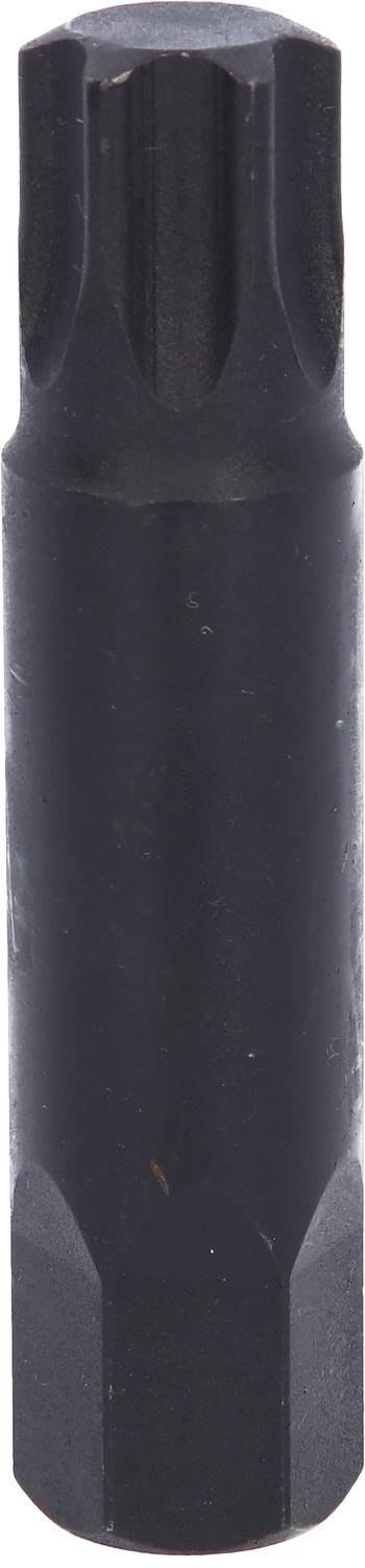 Svart Torx-hylsa med sex uddar, använd för skruvar med specialanpassat drivmoment, typiskt förekommande inom bilindustrin.