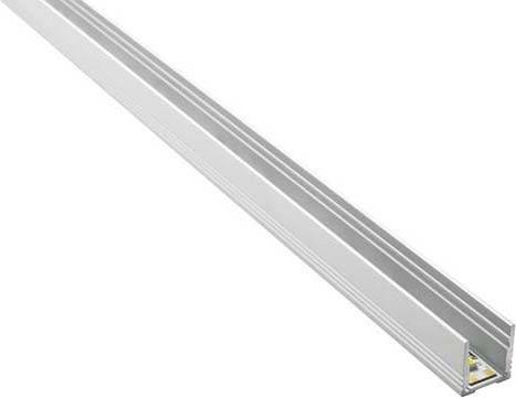 Ett avlångt aluminiumprofilskydd med U-form, som används för LED-stripbelysning. Lämplig för montering på tak eller väggar.