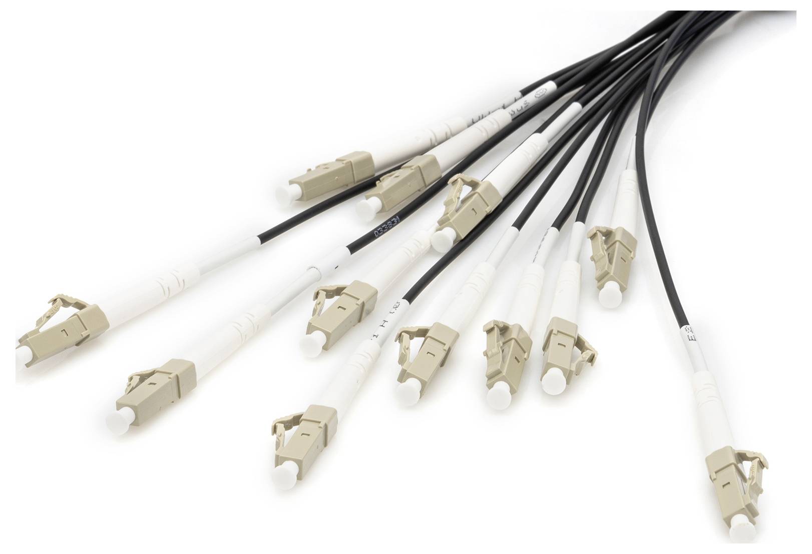 Digitus DK-2433CU050BK-BBB Fiberoptik LWL Anslutningskabel 50 m Svart [12x LC/UP*C-stiftdon - 12x LC/UP*C-stiftdon] 50/1-3