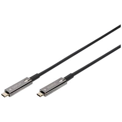 Digitus USB-C®-skärmkabel USB 3.2 Gen2 (USB 3.1 Gen2) USB-C®, USB-C®-kontakt 10.00 m Svart Flexibel, Skärmad, med USB AK