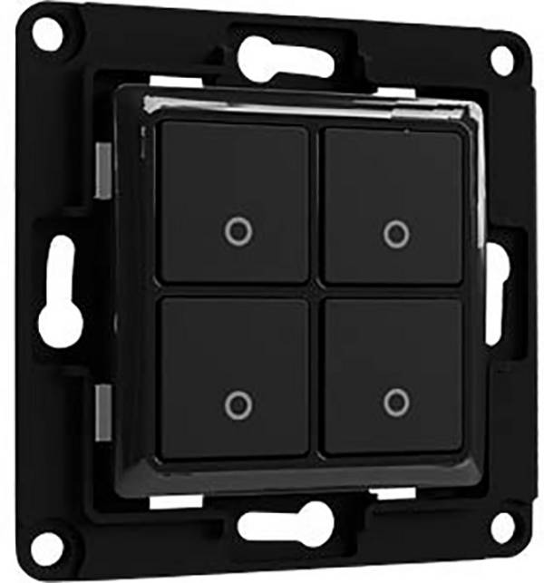 Shelly Shelly Wall switch 4 - black Shelly Smart ljusströmsbrytare till vägg