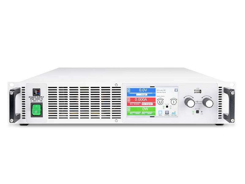En vit elektronisk enhet med en skärm i mitten, en strömbrytare till vänster och två rattar till höger.