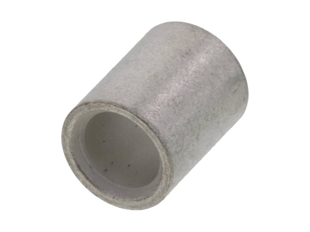 En liten, cylindrisk metallcylinder, möjligen en hylsa eller ett rör, på vit bakgrund.