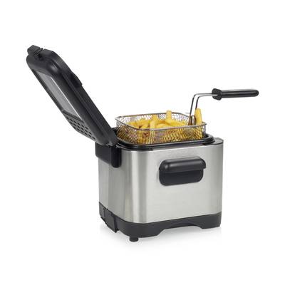 Princess 182612 Fritös 1.5 l 1000 W Non-stick-beläggning, Överhettningsskydd Silver, Svart