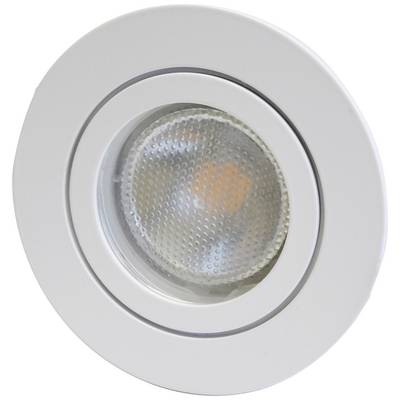 Rund, vit takarmatur med integrerad LED-lampa, lämplig för modern inomhusbelysning.