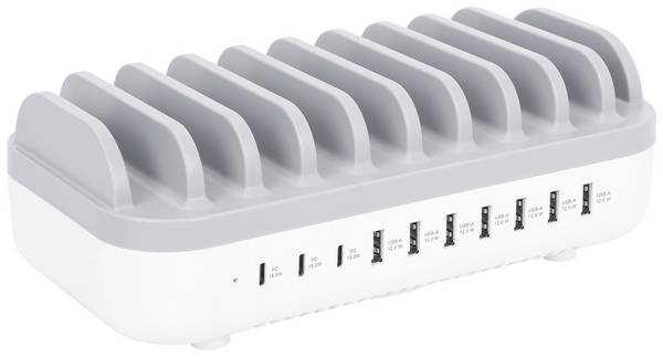 Manhattan 10-Port USB Power Delivery 120 W Laddning & ledningssystem Station IPhone® 14, 14 Pro, 14 Pro Max, 13, 13 Pro 13 Pro Max, 13 mini, se 2022, X, XS, XS Max, XR, 8 Plus, 8, IPad® 10.2’ / iPad mini® 8.3’ / iPad Pro® 12.9’ / iPad Pro 10.5’ / iPad Pro 11’ / iPad mini 5, , Samsung® Galaxy S22, S22 Ultra, S21, S20, S10, S10 Plus, S10E, S9, S9 Plus, Note 9, S8, S8 Plus, Note 8, S7 Edge, S7, S6 Edge plus, Note 5, Google Pixel™ 6, 6XL, 5, 5XL, 4 4 XL, 3, 3 XL, LG V60 THINQ, V50 THINQ, V50, V40 THINQ, V35, V30+, V30, G8 THINQ, G8, G6, AirPods® och AirPods Pro®, mobiltelefoner från Huawei®, ASUS®, Sony® och mycket mer