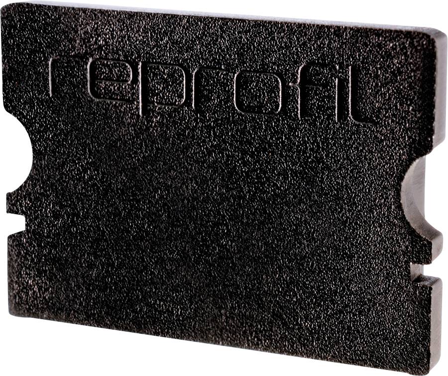 En svart, rektangulär plastblock med två sidofördjupningar.