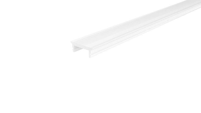 Vit plastlock för PVC-rör, rektangulärt, slät yta, lämplig för täckning av kabel- eller rörinstallationer.