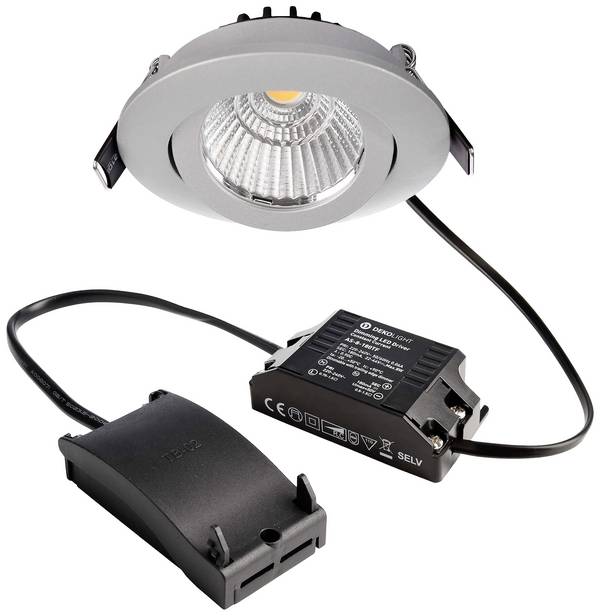Deko Light 565356 Dione LED-inbyggnadsbelysning  EEK: F (A - G) COB LED LED fast installerad 8.50 W Silver-grå