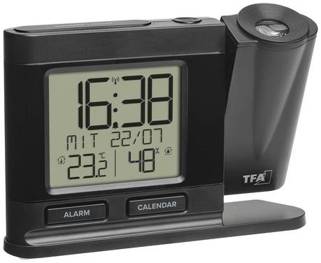 TFA Dostmann  60.5017.01  DCF  Väckarklocka  Svart  Larmtider 1