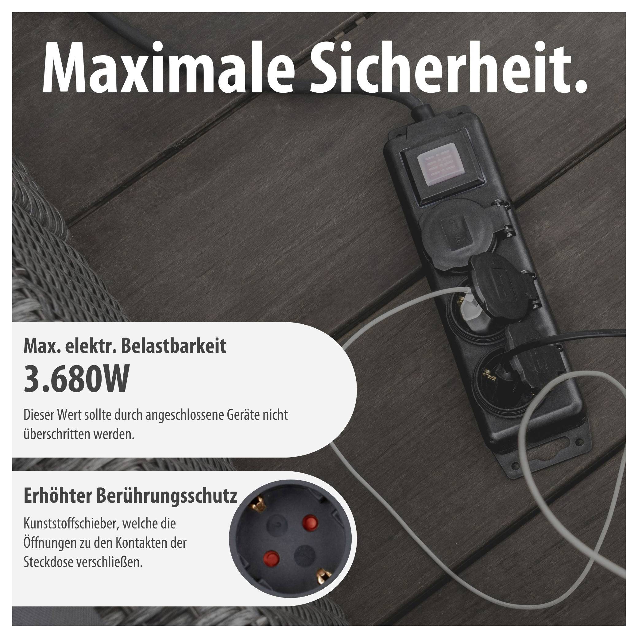 Brennenstuhl 1159950013 Utomhus grenuttag med strömbrytare Svart med brytare-3