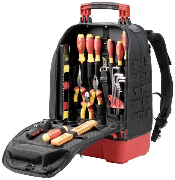 Wiha 45528 Elektriker Verktygsryggsäck utrustad 27 delar (L x B x H) 385 x 260 x 530 mm