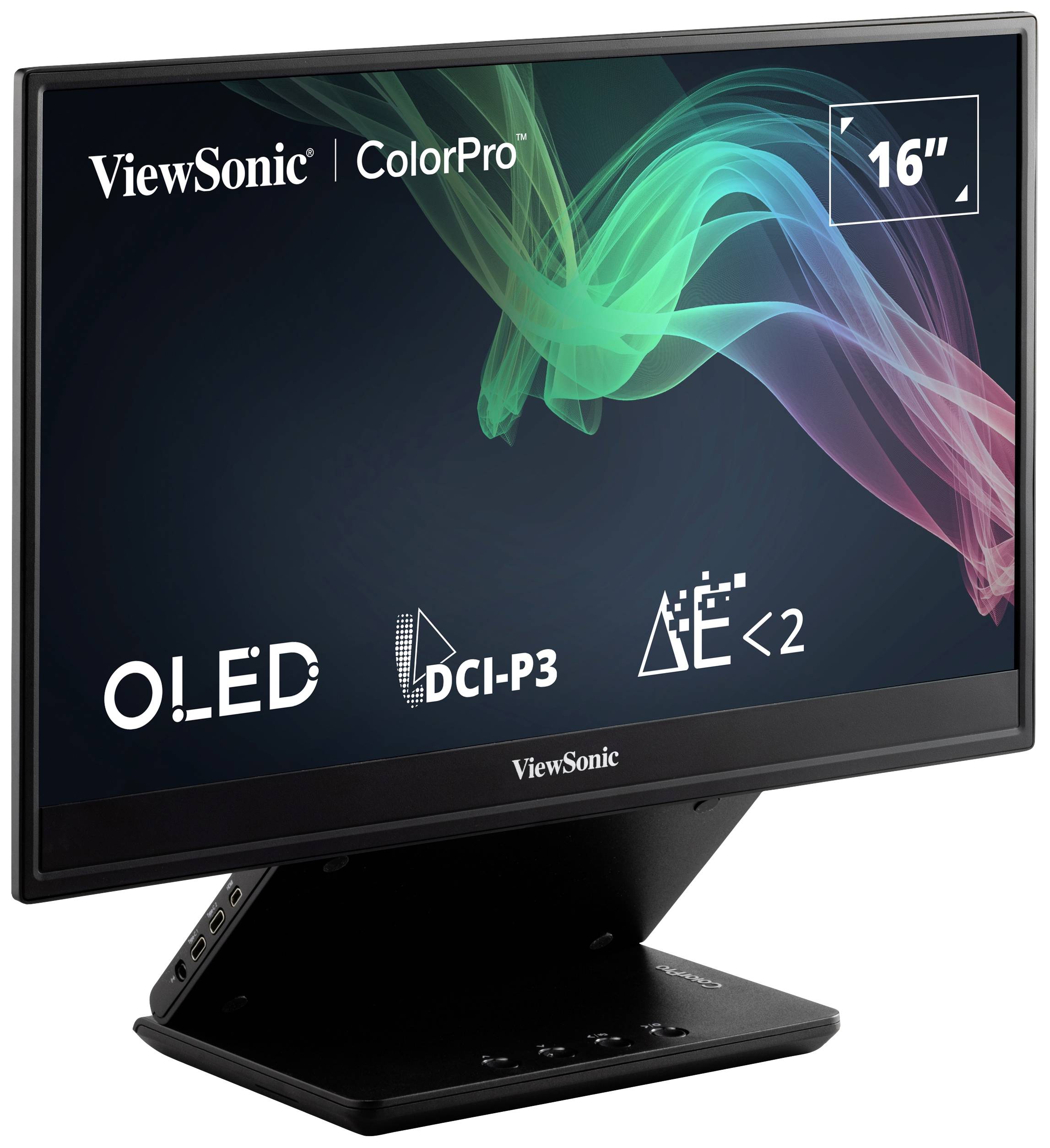 Viewsonic VP16-OLED LED-skärm EEK B (A - G) 40.6 cm (16 tum) 1920 x 1080 pixel 16:9 1 ms Micro HDMI, USB-C® OLED-2