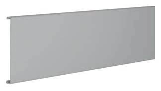 Rektangulär, silverfärgad täckplatta eller skiva av metall, slät och utan igenkännbara detaljer eller ornament.