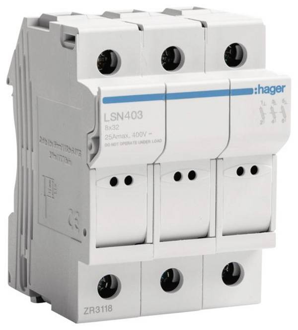 Hager LSN403 Säkring 3-polig 25 A 400 V 1 st