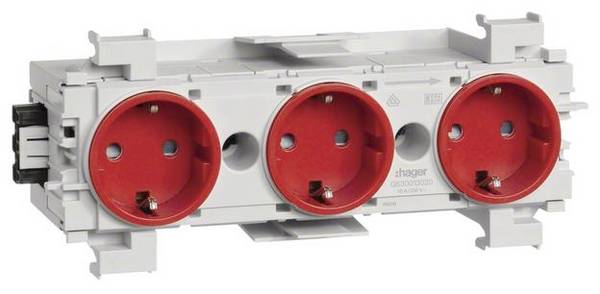 Hager GS30013020 Vägguttagsram voor Tillbehör för elektrisk sockellist  Röd 1 st