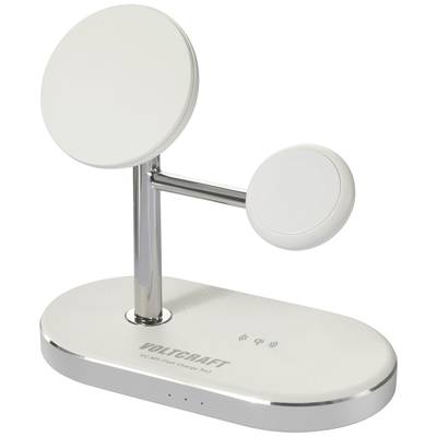 VOLTCRAFT induktions laddadapter 1.12 A VC-MS-Fast Charge 3in1 VC-14134090 Utgångar Qi-Standard Vit-silver