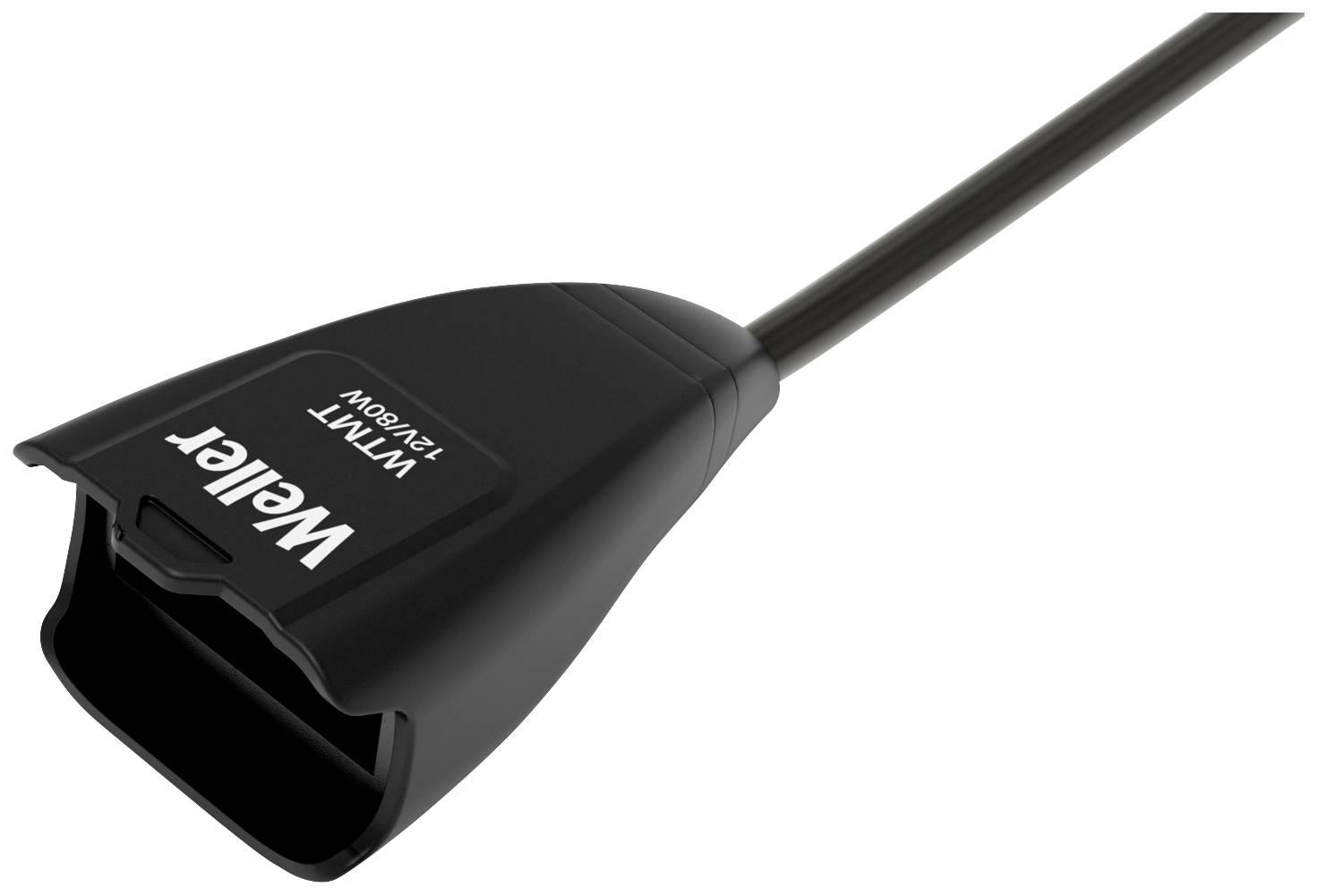 En svart lödkolbespets märkt 'Weller' och 'WTM 1 24 80W'.