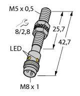 Turck Sensor Induktiv infälld PNP, stängare BI1-EG05-AP6X-V1331