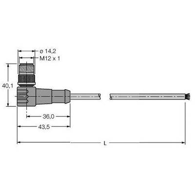 Turck U0438-0 Sensor/ställdon-kontakt, konfektionerad 1 st