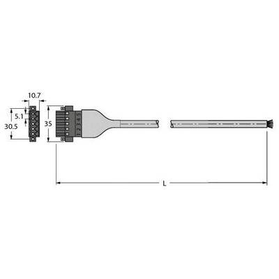 Turck U0151 Sensor/ställdon-kontakt, konfektionerad 1 st