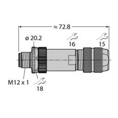 Turck 6604211 Sensor/ställdon-kontakt, konfektionerad 1 st