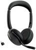 Jabra Evolve2 65 Flex Link380c MS On-ear headset Bluetooth Stereo Svart Brusreducering Headset, Mikrofonljudavstängning, Volymkontroll, Induktion, Hopfällbara Datorer