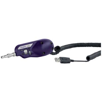 Lila handverktyg med USB-anslutning, lämpligt för reparationer eller tekniska arbeten.