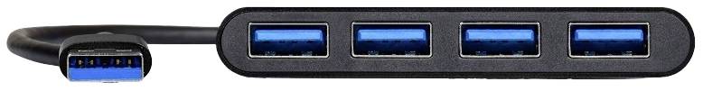 Extern USB-hubb med en kabel och fyra USB 3.0-portar.