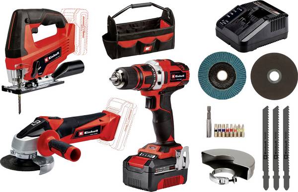Einhell TE-TK 18/3 Li Kit JS+CD+AG Power X-Change 4257241 Verktygsset  i ficka