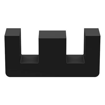 Ett svart U-format block med två lika upphöjda ändar och en nedsänkt mitt, sannolikt ett strukturellt element.