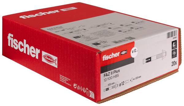 Fischer 564683 FAZ II Plus 12/100 HBS Bultankare 205 mm 12 mm 20 st