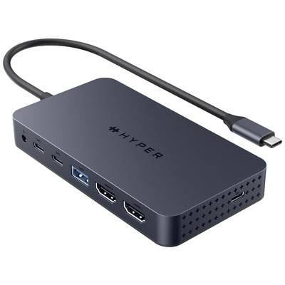 HYPER USB-C®-dockningsstation HyperDrive USB-C Dock - Grey Passar till följande märken: univerzálny USB-C® Power Deliver