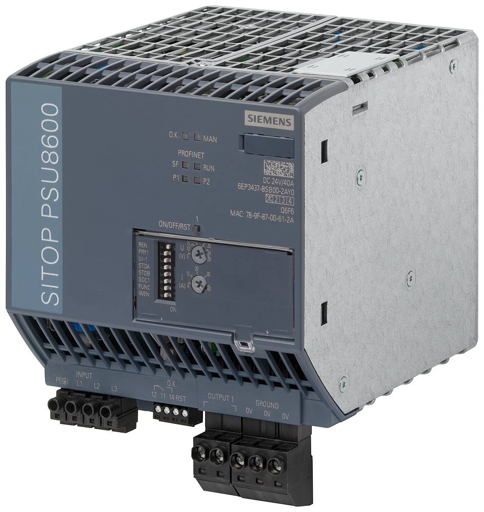 Siemens 6EP34378SB002AY0 DIN-skena nätaggregat 24 V/DC 40 A 960 W Antal utgångar:1 x Innehåll 1 st