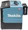 Bärbar, blå Makita XGT-kylare med batteri monterat på sidan.