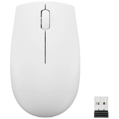 Vit trådlös datormöss med USB-dongle. Perfekt för daglig användning vid datorn utan sladdar.