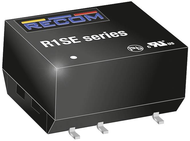 'R1SE-serien' strömtransformatorer från RECOM, svart, rektangulär, med tre anslutningar.