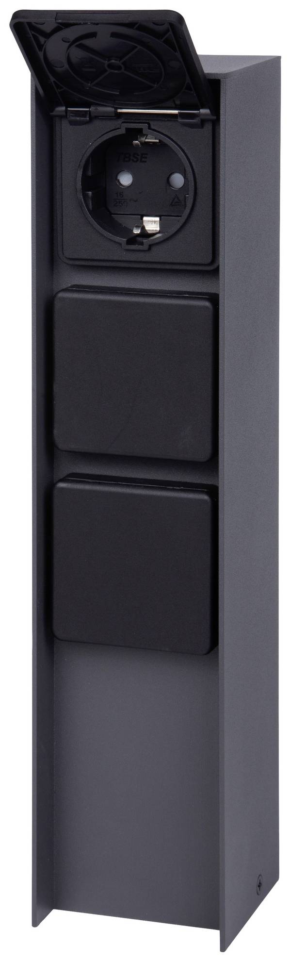 BOLD 11026 Trädgårdsstickkontakt 3x  Antracit utan kabel
