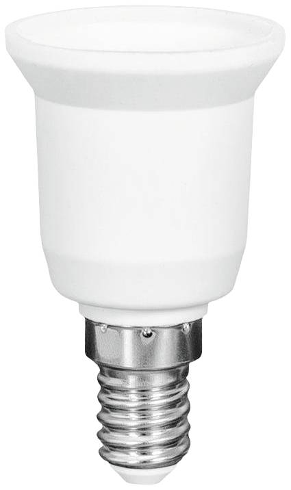 Vit LED-lampa med skruvfattning på vit bakgrund. Energieffektiv och lämplig för olika lampfästen.