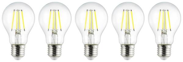 Sygonix SY-5781468 LED-lamp EEK A (A - G) E27 2.2 W = 40 W Varmvit (Ø x H) 60 mm x 104 mm Filament 5 st