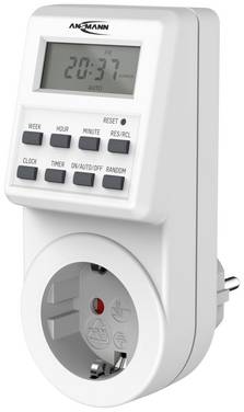 Ansmann 1260-0009 Kopplingsur digital  Dagsprogram, Veckoprogram  3680 W  Slumpfunktion, Sommar-/Vintertidomställning, Programmeringsfunktion